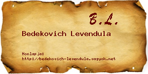 Bedekovich Levendula névjegykártya